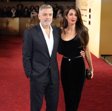 amal clooney in velvet corset and pants