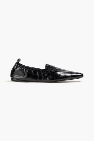 Travel Croc-Effect Leather Loafers