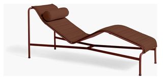 a brown outdoor chaise lounge