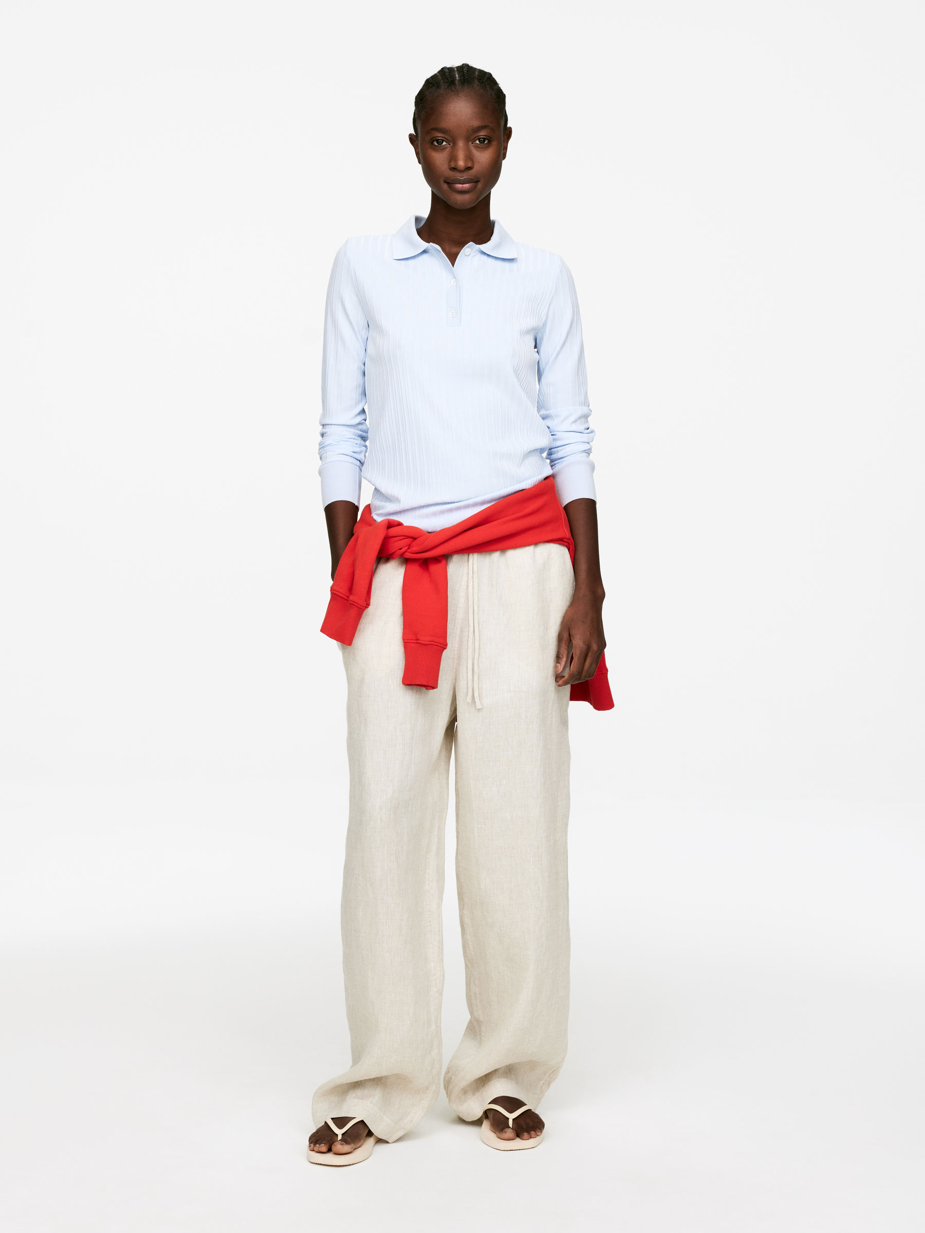 Linen Drawstring Trousers – Beige – Women – Arket Gb