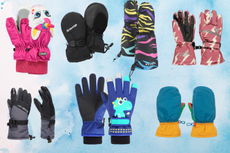collage showing some of the best kids' waterproof gloves