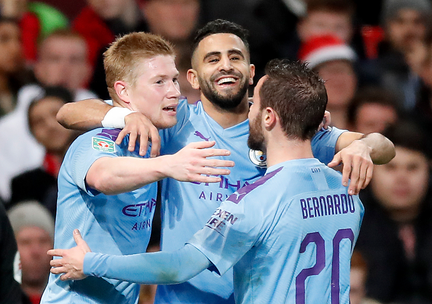 Manchester City hold a 3-1 lead from the first leg of their League Cup semi-final