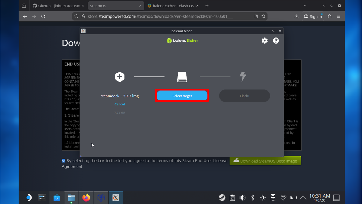 SteamOS guide on creating recovery media