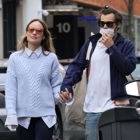 Harry Styles and Olivia Wilde are seen in Soho on March 15, 2022 in London, England