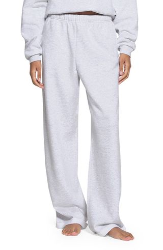 Cotton Blend Fleece Classic Straight Leg Pants