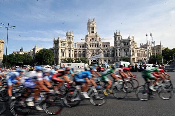 Riders on the street of Madrid.