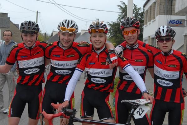 De Jong &amp; Laan - De Peddelaars with stage winner Gert Jan Bosman (c).