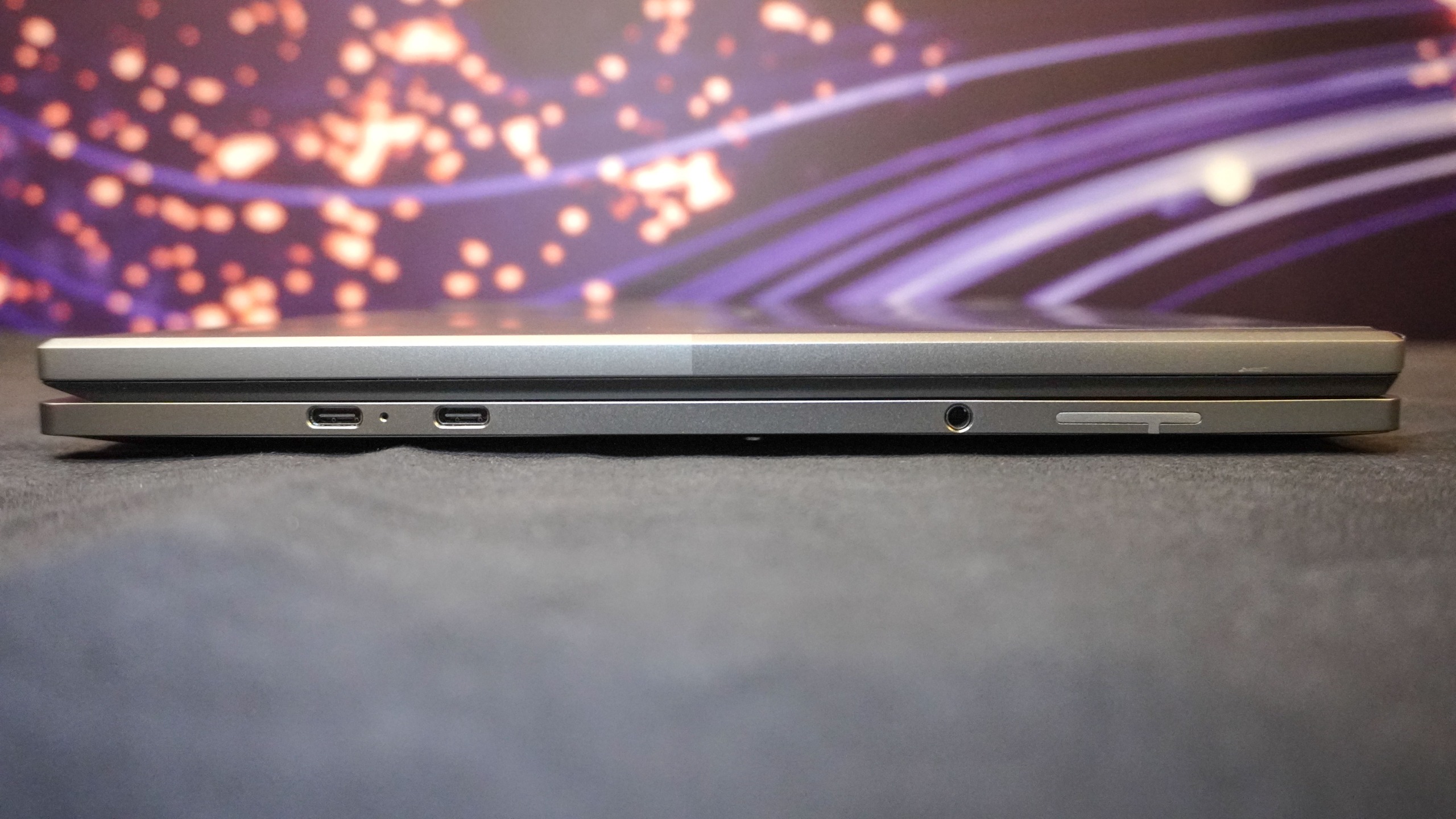 The side ports of Lenovo's Project Swan concept laptop at IFA 2026