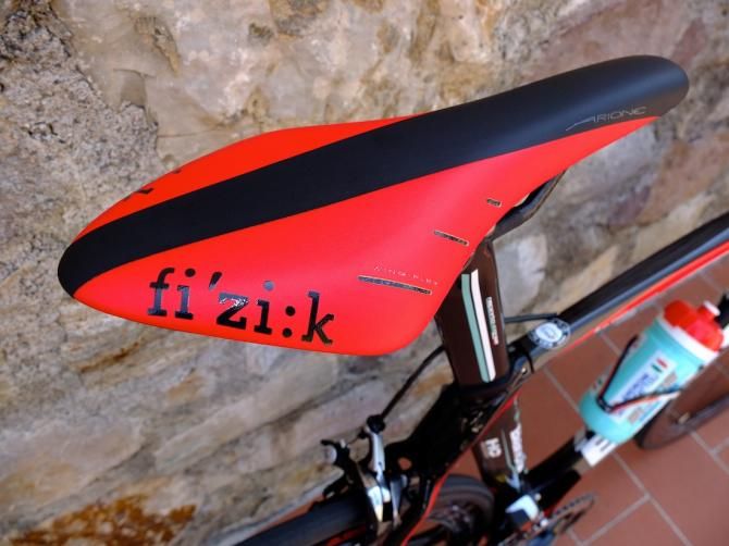 A custom coloured Fizik Arione of course