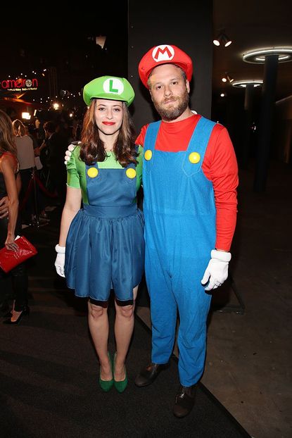 Seth Rogen and Lauren Miller as Mario and Luigi