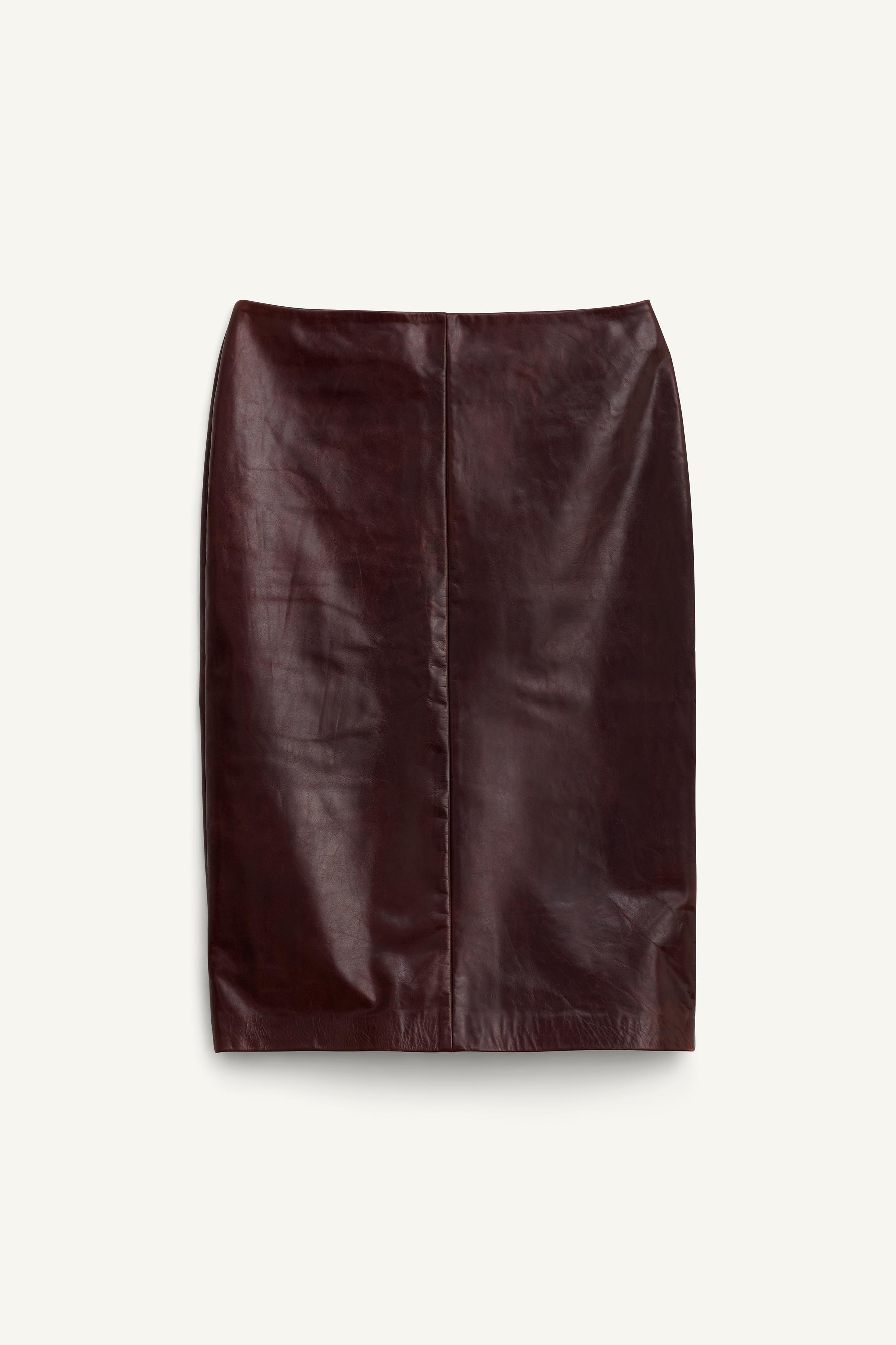 100% Leather Straight Skirt Limited Edition