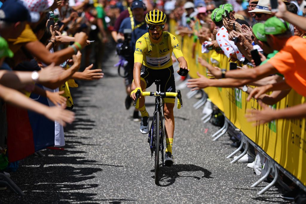 Julian Alaphilippe in the maillot jaune