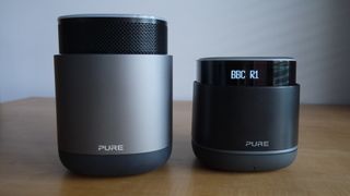 The Pure DiscovR (left) and StreamR (right) with speakers raised (Image Credit: TechRadar)
