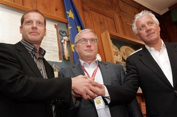 Christian Prudhomme, Pat McQuaid and Patrick Lefevere