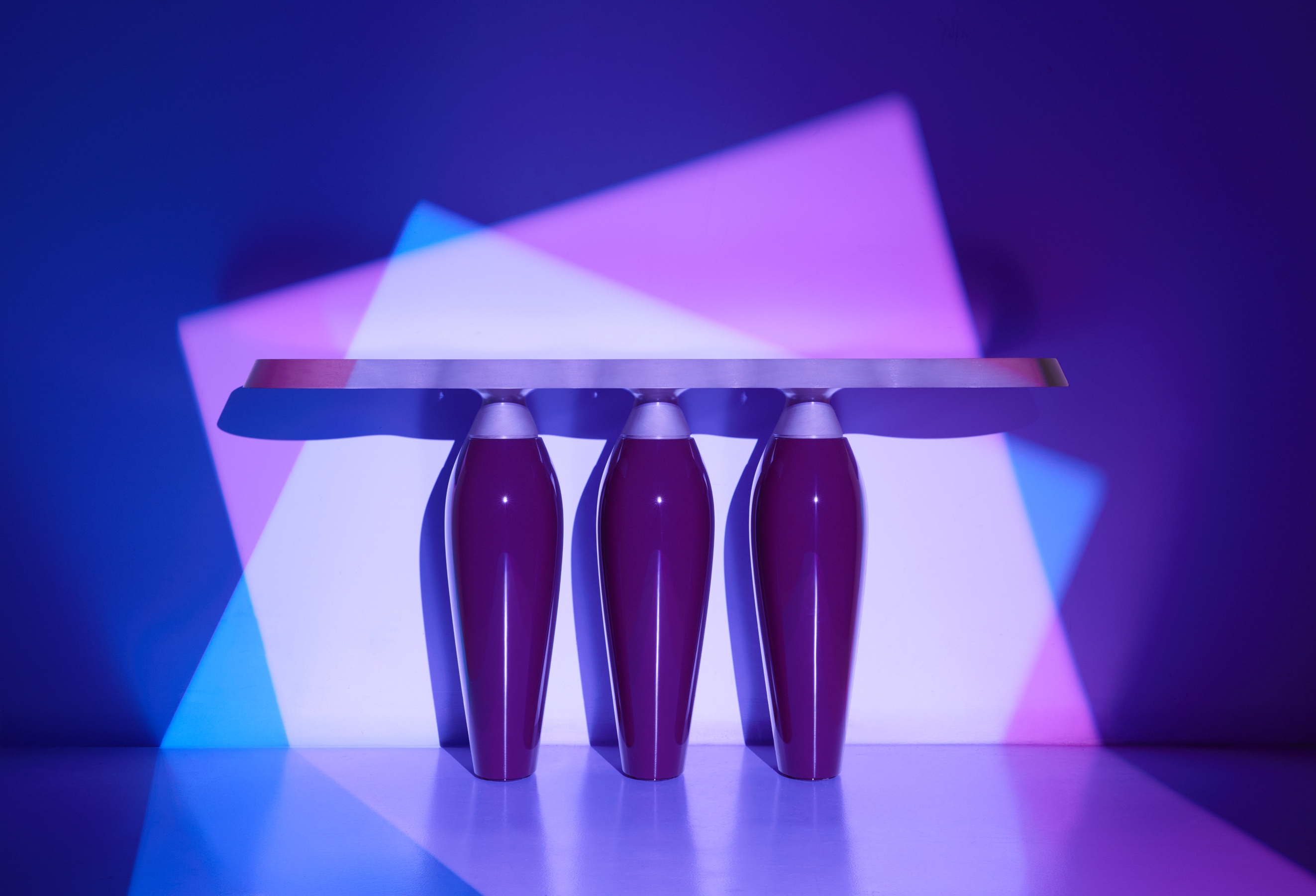Furniture under coloured lights