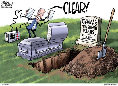 Political Cartoon U.S. Biden economic policy