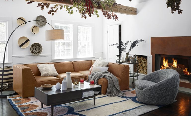 When is the first day of fall 2019? Autumnal living room from West Elm
