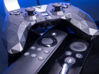 The Shield TV gaming controller, and Fire TV and Shield TV voice remotes