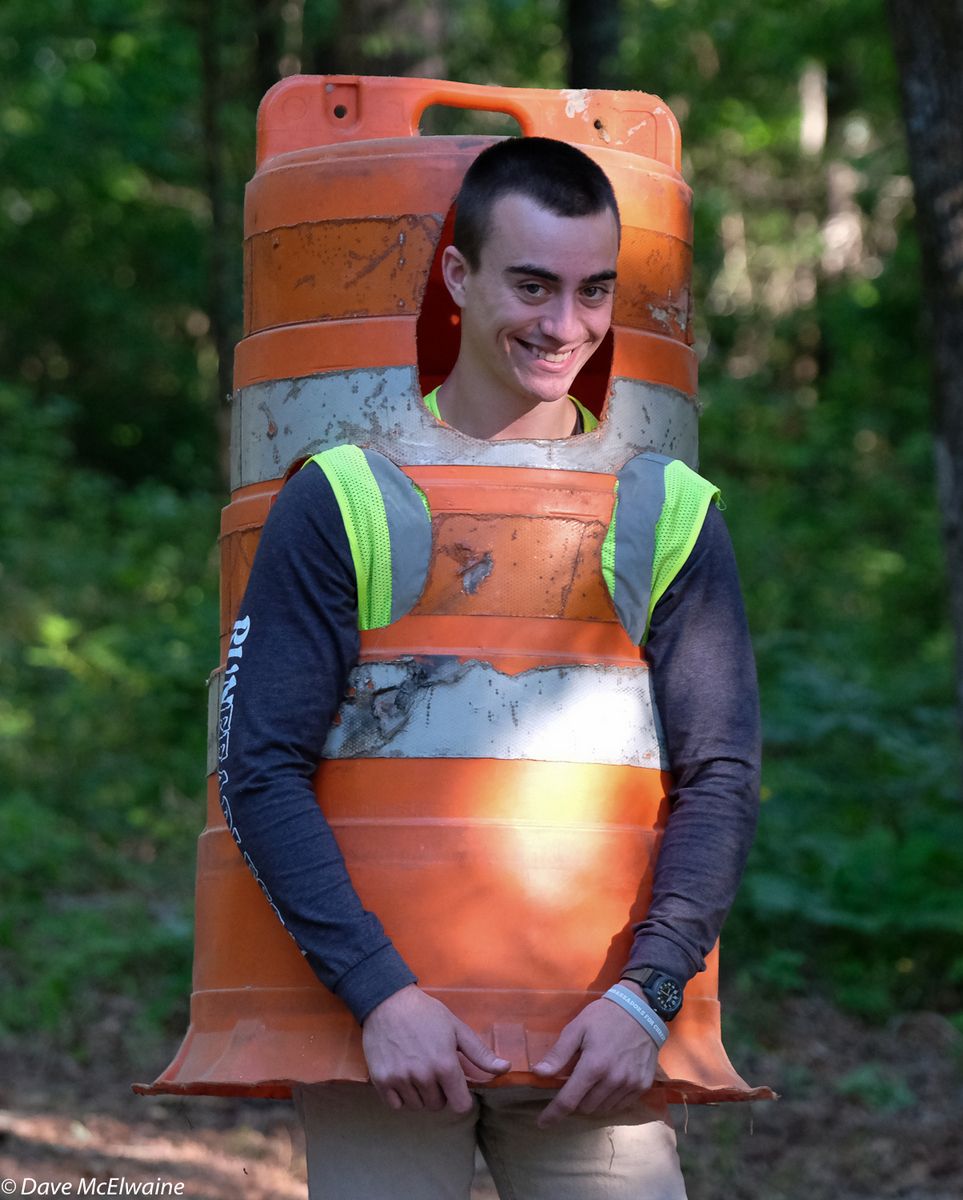 One of the course marshals was hard to miss