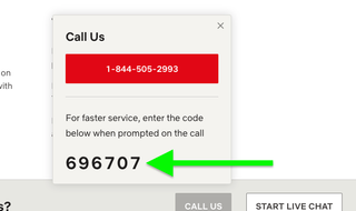 Netflix Customer Service step 5 write this number down
