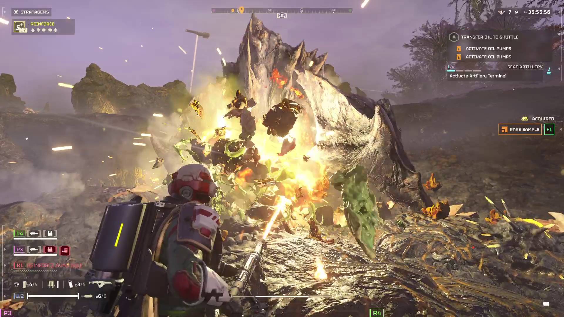 Helldivers 2 Terminid Impaler exploding