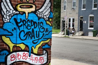 Freddie Gray mural Baltimore.