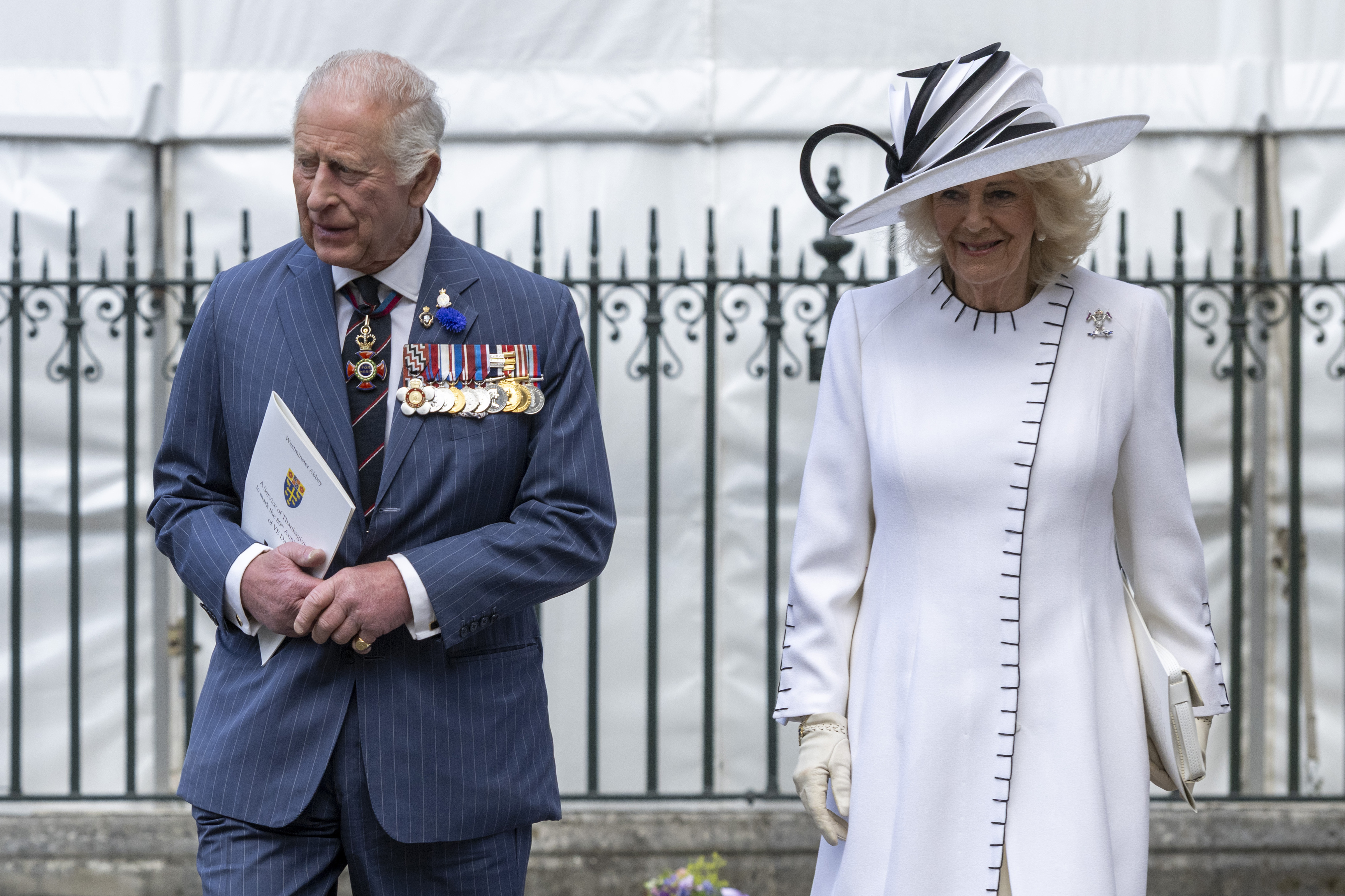 The King and Queen Camilla at the VE Day ceremony