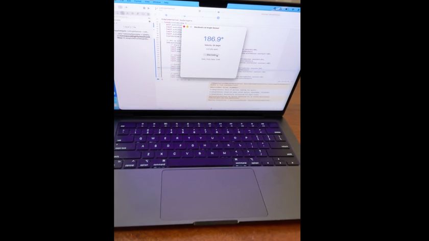 A mac book being closed