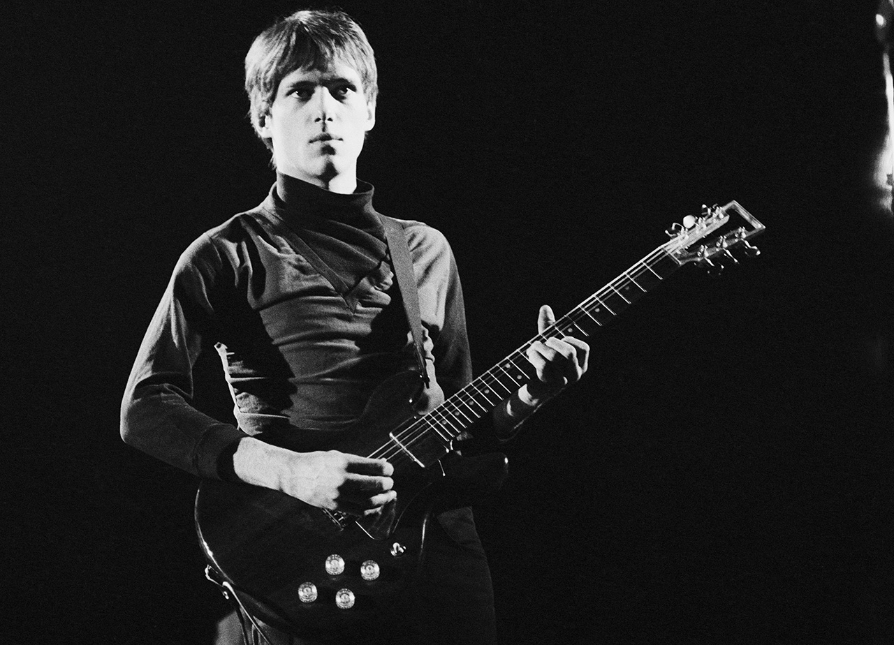 Richard Lloyd performing with Television at the Hammersmith Odeon in London in May 1977