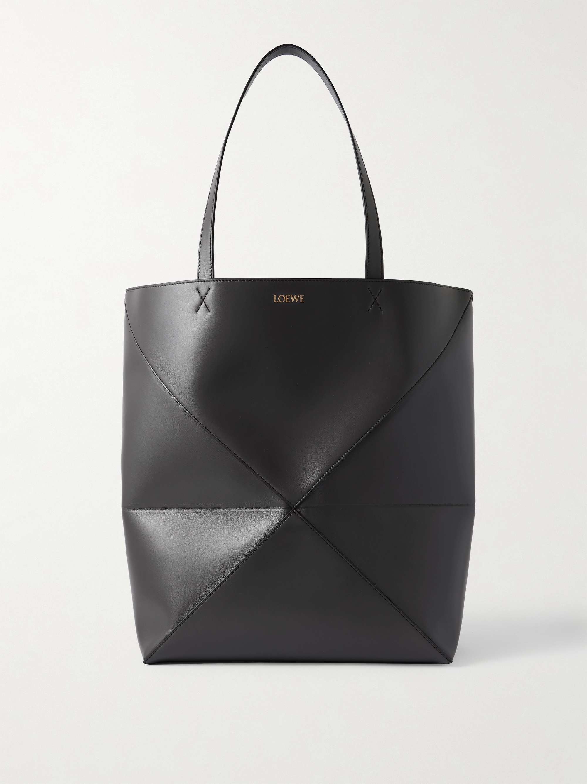 Puzzle Fold Convertible Large Leather Tote