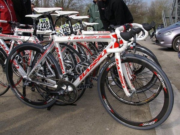 UCI Pro Continental Team Mitsubishi-Jartazi was in the mix on its Basso bikes.