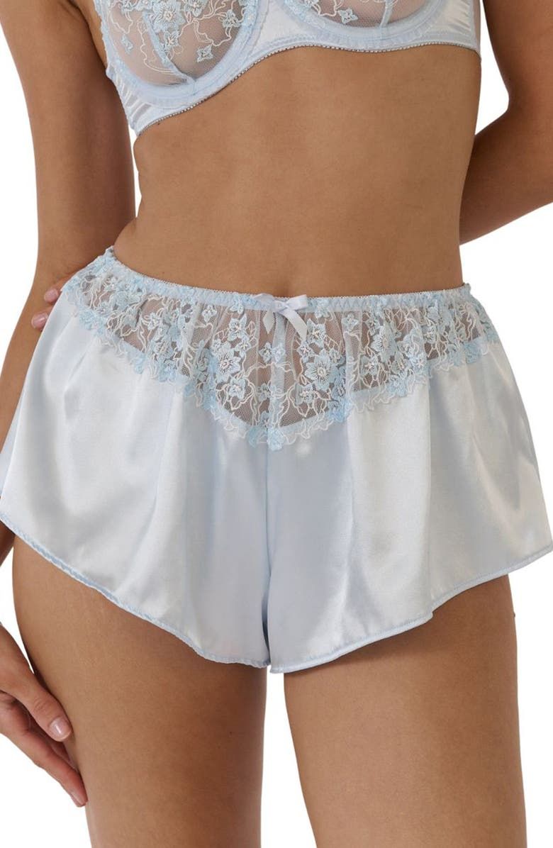 Mandy Lace Trim Satin Tap Shorts