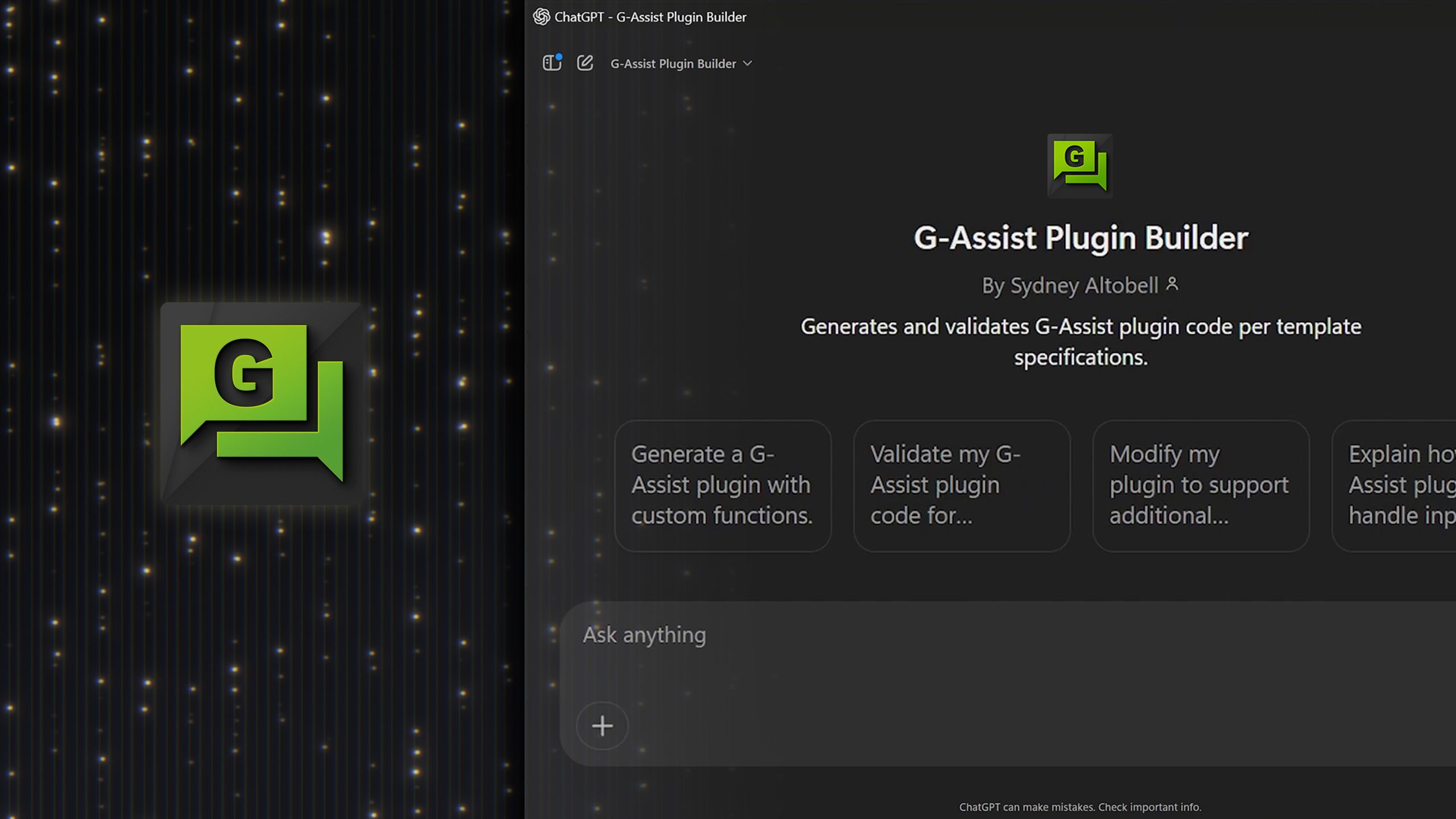 Anyone can now make plugins for Nvidia's promising G-Assist AI overlay ...