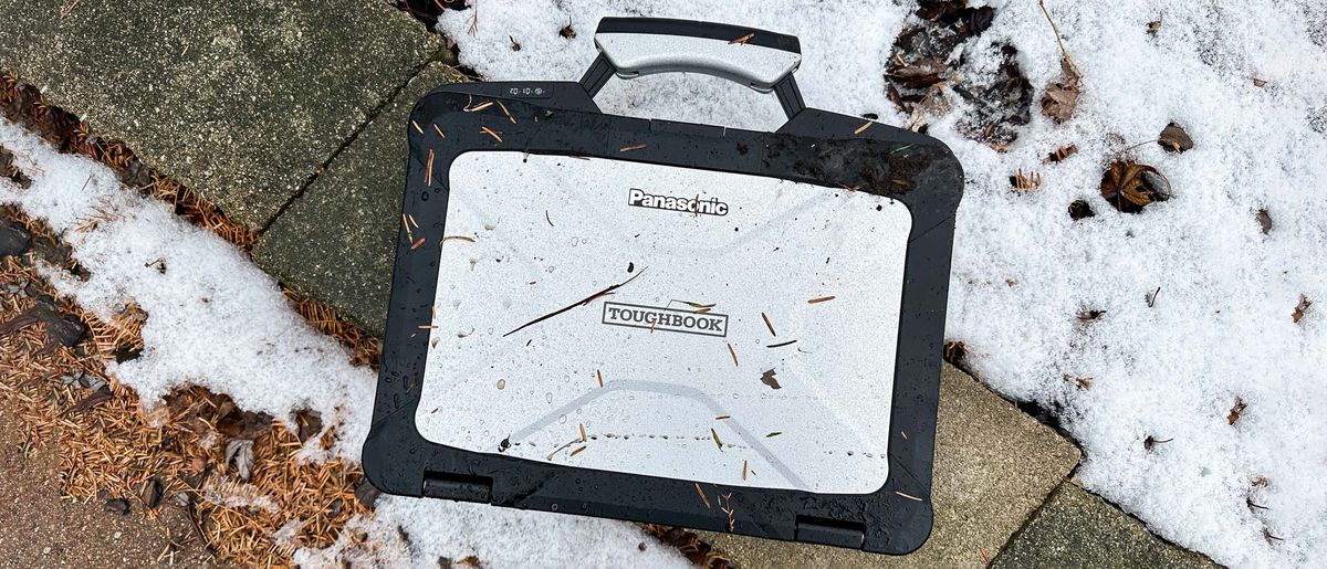 Panasonic Toughbook 40 sitting outside