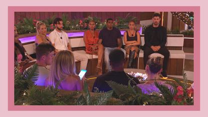 the cast of summer Love Island 2023 sat around the fire pit