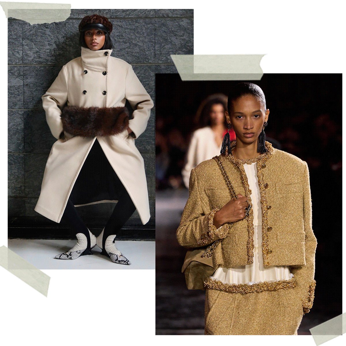 The best 2026 trends and outdated fashion trends, according to the French are shown in a collage of runway images