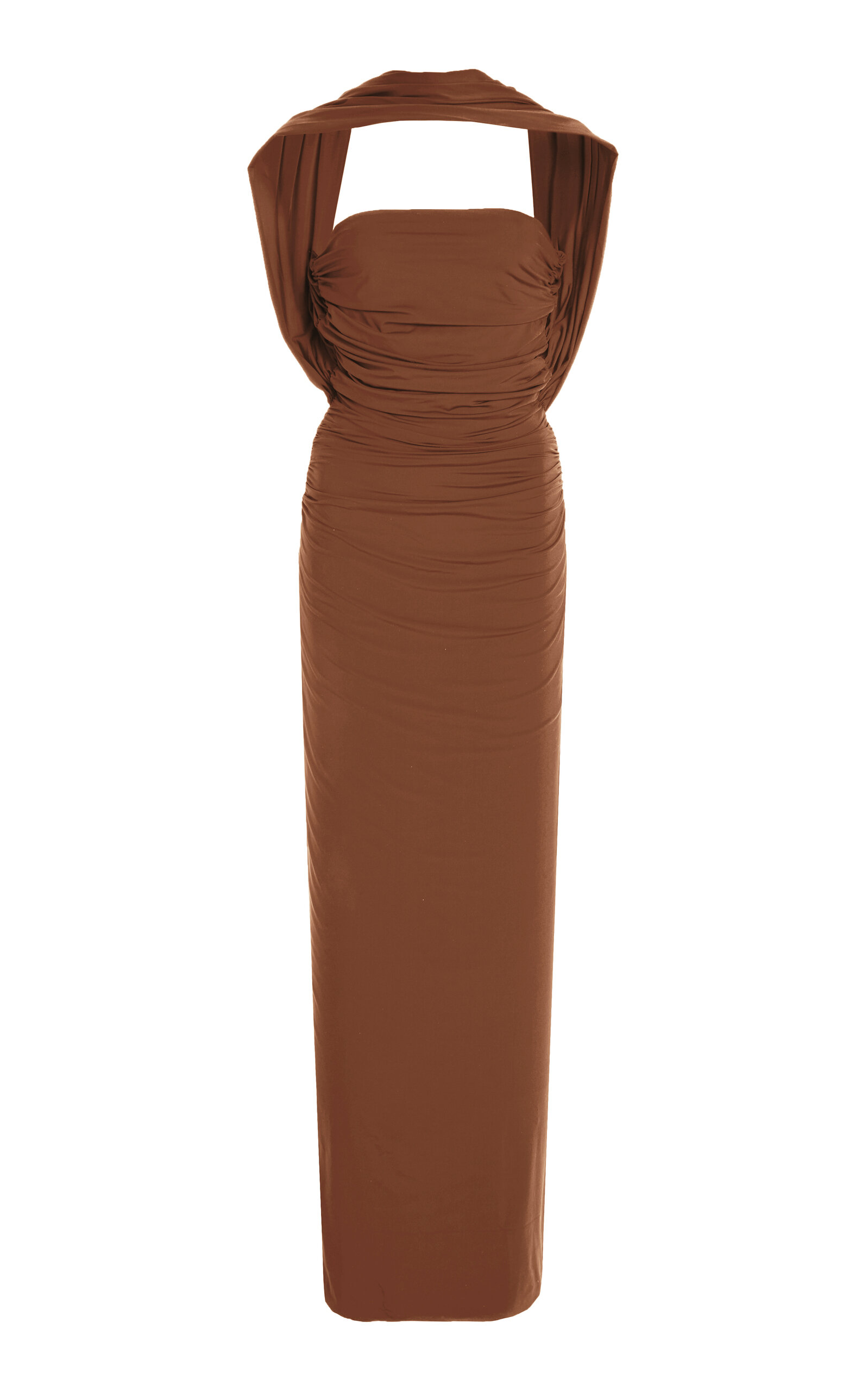 Exclusive Mullet Jersey Strapless Maxi Dress