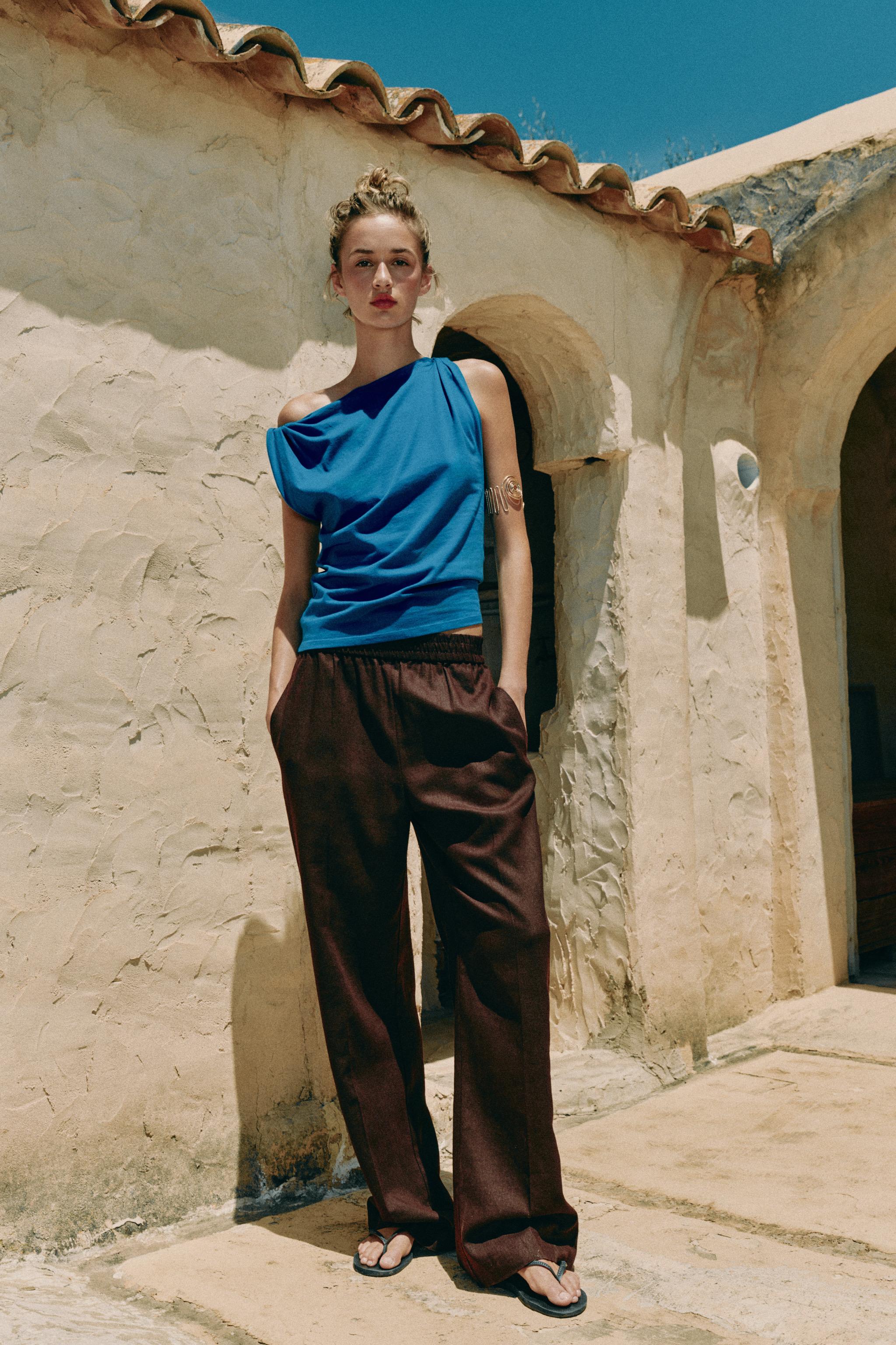 Straight Trousers With Linen