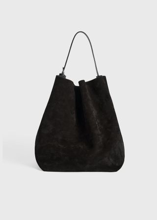 Belted Suede Tote Espresso