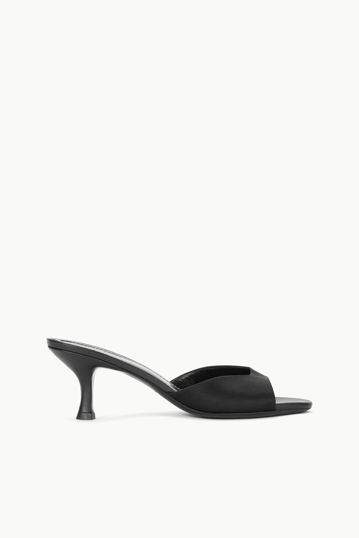 Brigitte Satin Mule | Black - Black Satin / 35