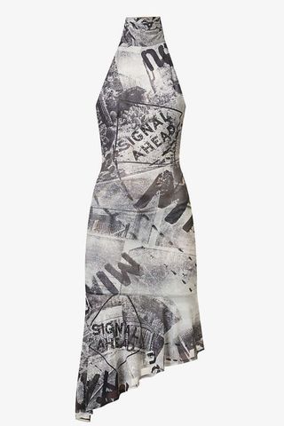 Miaou Karina graphic-print stretch-recycled polyester mini dress