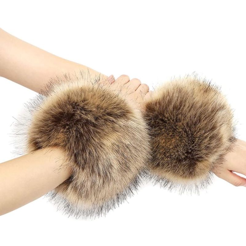 faux-fur cuffs