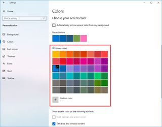 Windows 10 change accent color