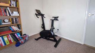 Wattbike Proton smart bike being tested by our reviewer