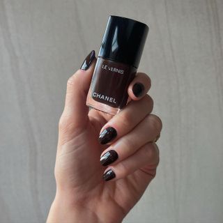 Dark red brown nails