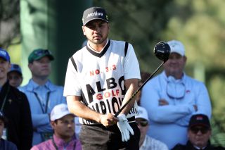 Jason Day lines up a tee shot