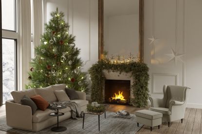 Modern Christmas living room
