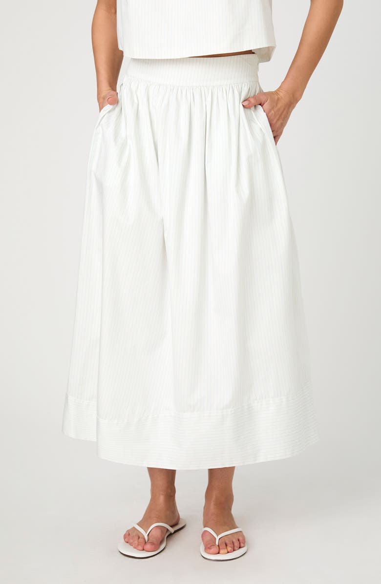 Pinstripe Cotton Poplin Skirt