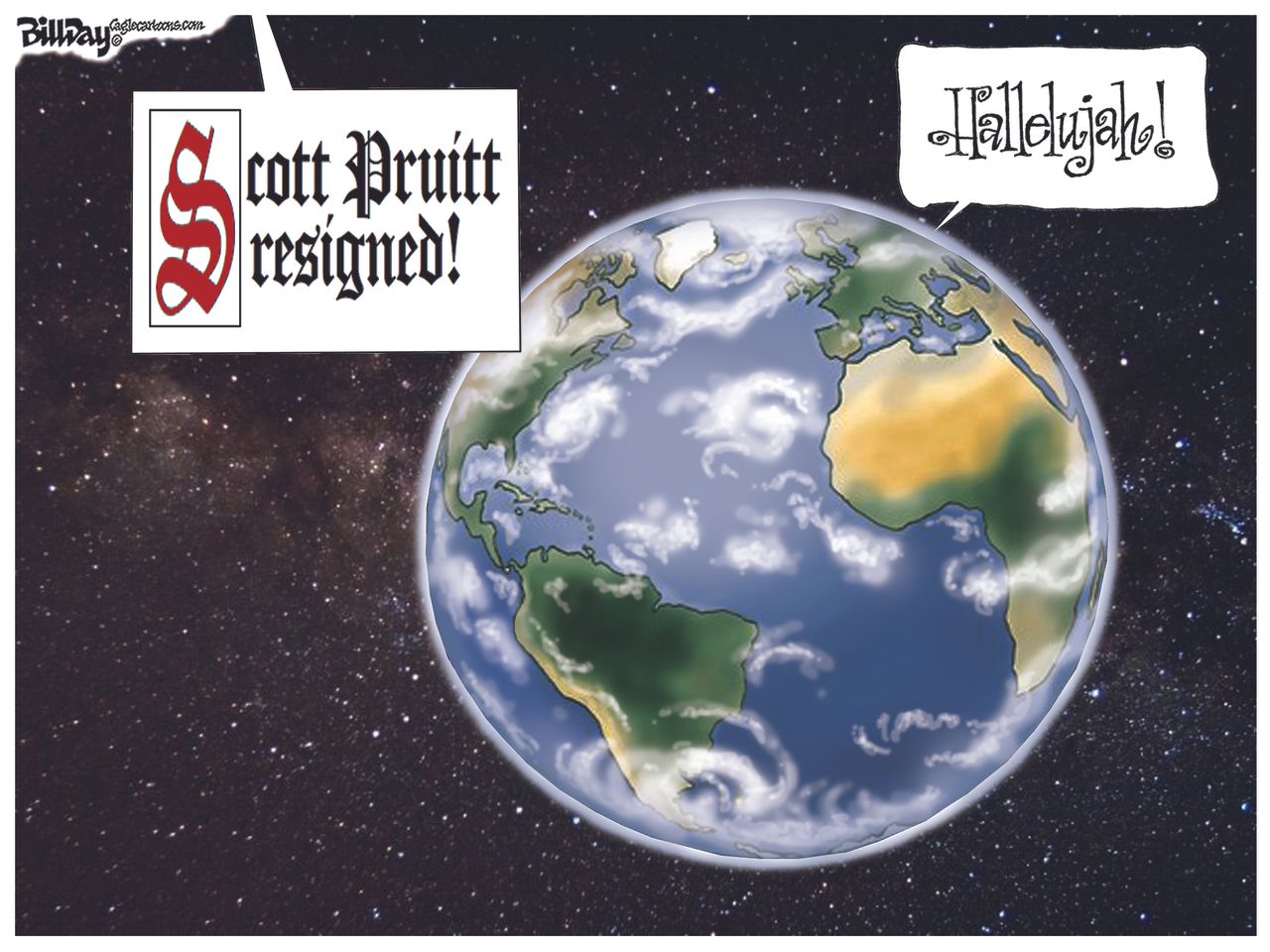 Political Cartoon U.S. Scott Pruitt resignation EPA