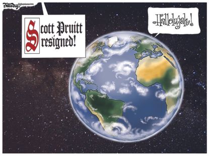 Political Cartoon U.S. Scott Pruitt resignation EPA